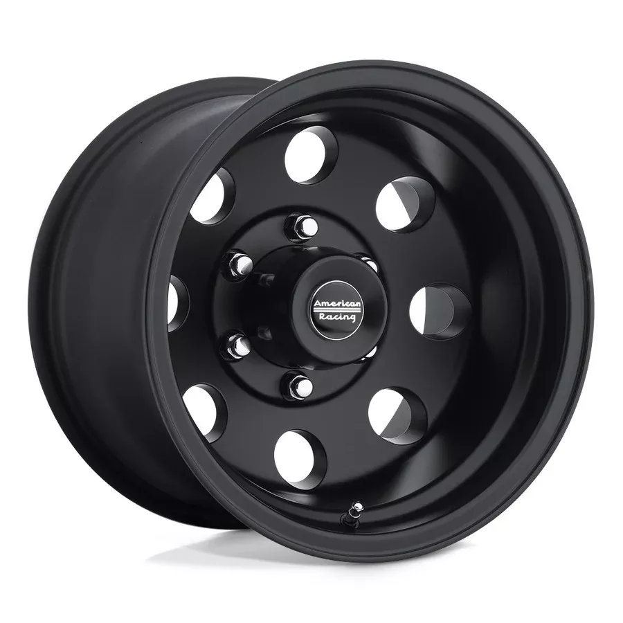 American Racing Wheels AR1725866B Baja 15x8 Satin Black Wheel with 5.29 Inch Backspace and 5x4.50 Bolt Pattern